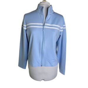 Athletic Works Full Front Zip With Chest/Arm Stripes Warmup Jacket Size L